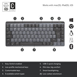 Logitech Mx Mechanical Mini Wireless Illuminated Keyboard, Metal