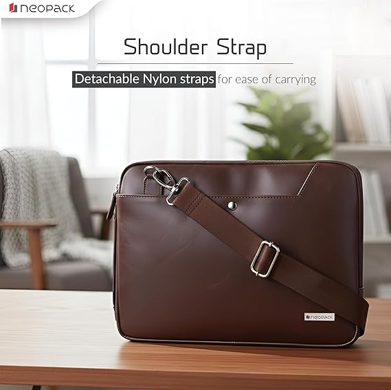 Neopack 14.2-inch Nova Sling Sleeve Genuine Leather Laptop Bag