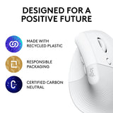 Logitech Lift Vertical Ergonomic Mouse- Pale Grey