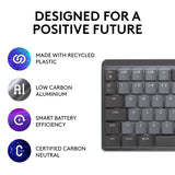Logitech Mx Mechanical Mini Wireless Illuminated Keyboard, Metal