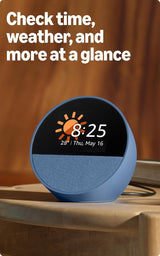 Amazon Echo Spot with Alexa+,vibrant sound, bluetooth, Blue