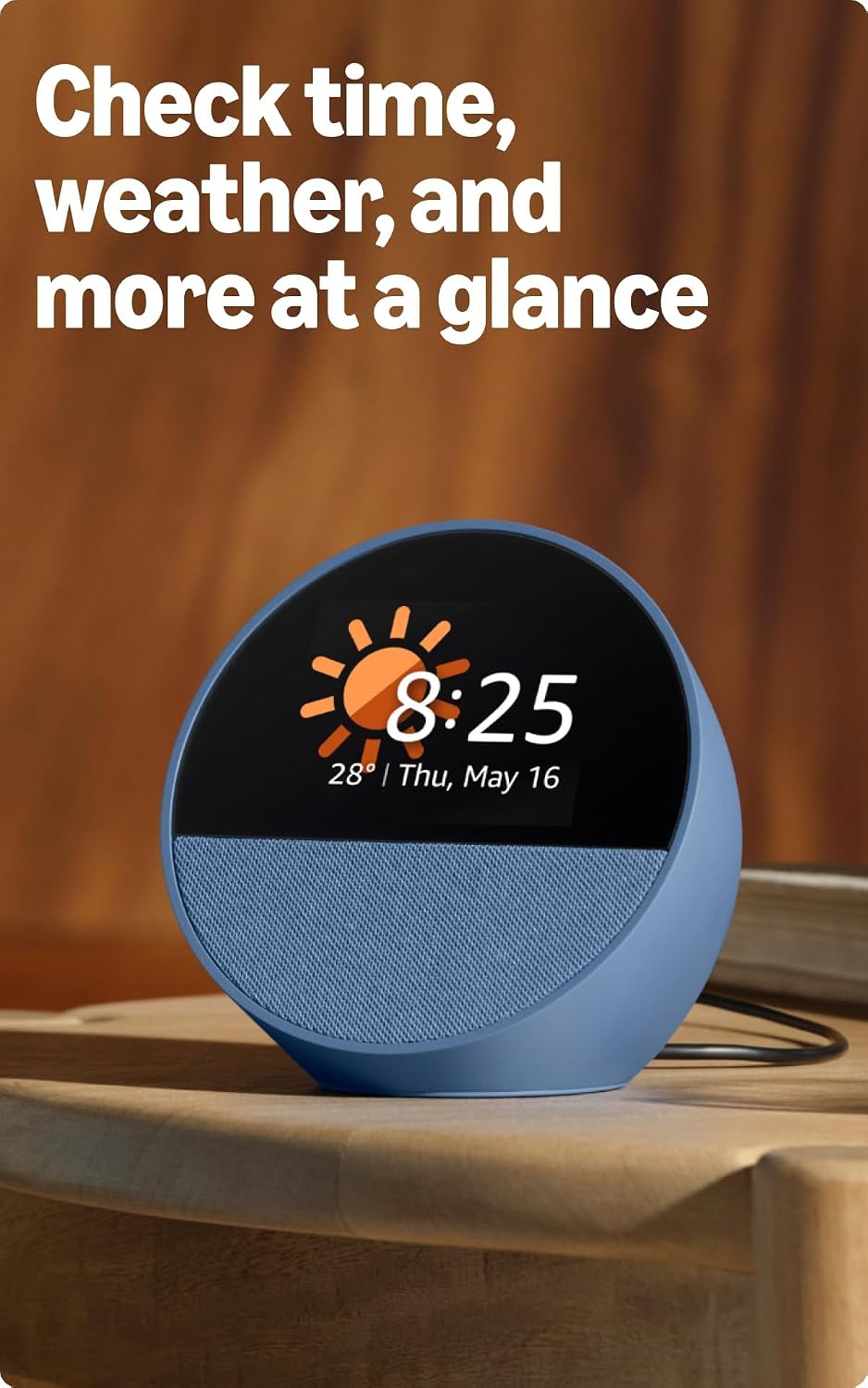 Amazon Echo Spot with Alexa+,vibrant sound, bluetooth, Blue
