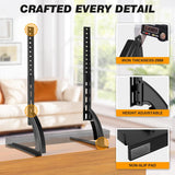 Universal Pedestal Table Top TV Stand Bracket Riser Base Replacement with Height Adjustable for 27 to 65 Inch LCD LED OLED QLED TVs Black