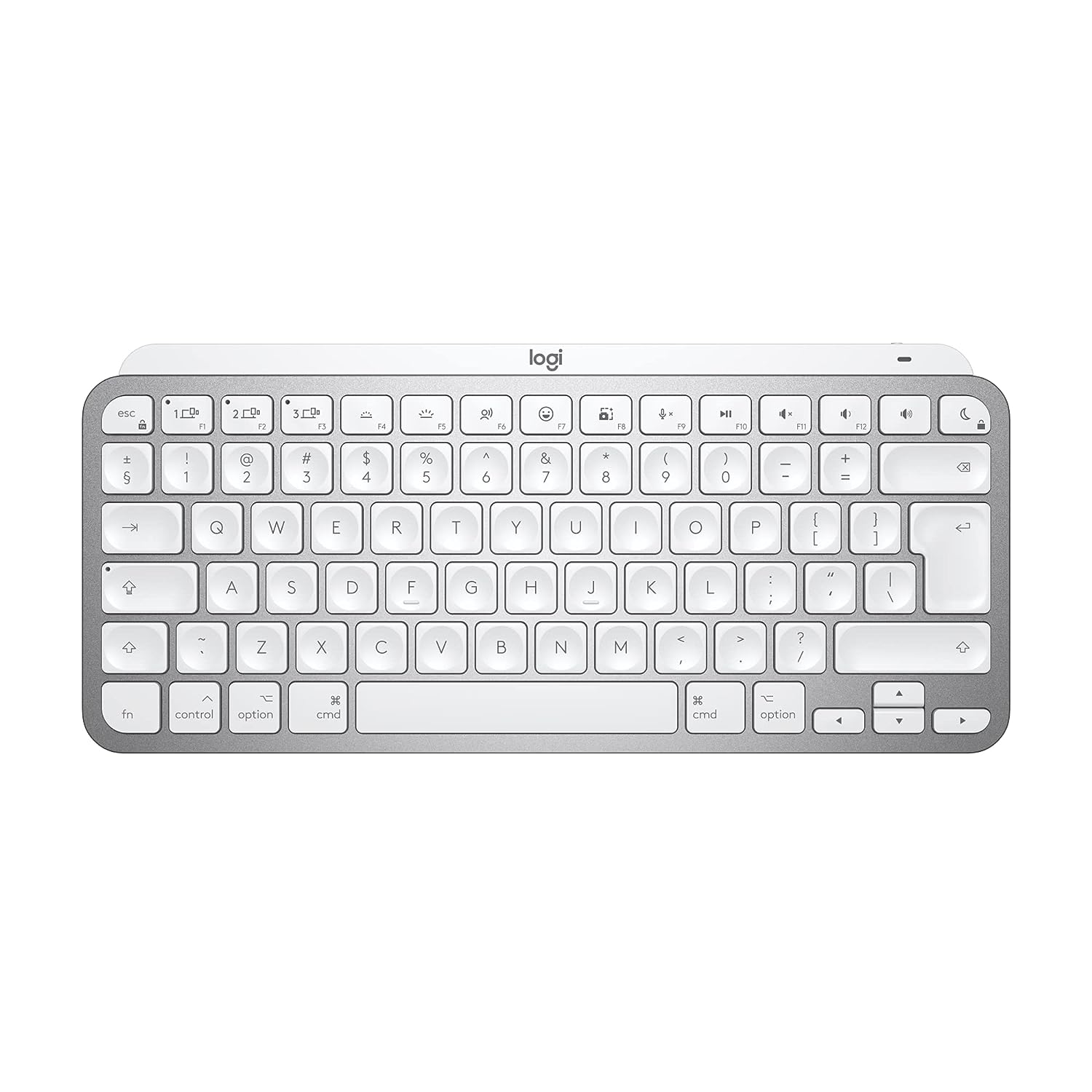 Logitech MX Keys Mini Minimalist Wireless Illuminated Keyboard, Pale Grey