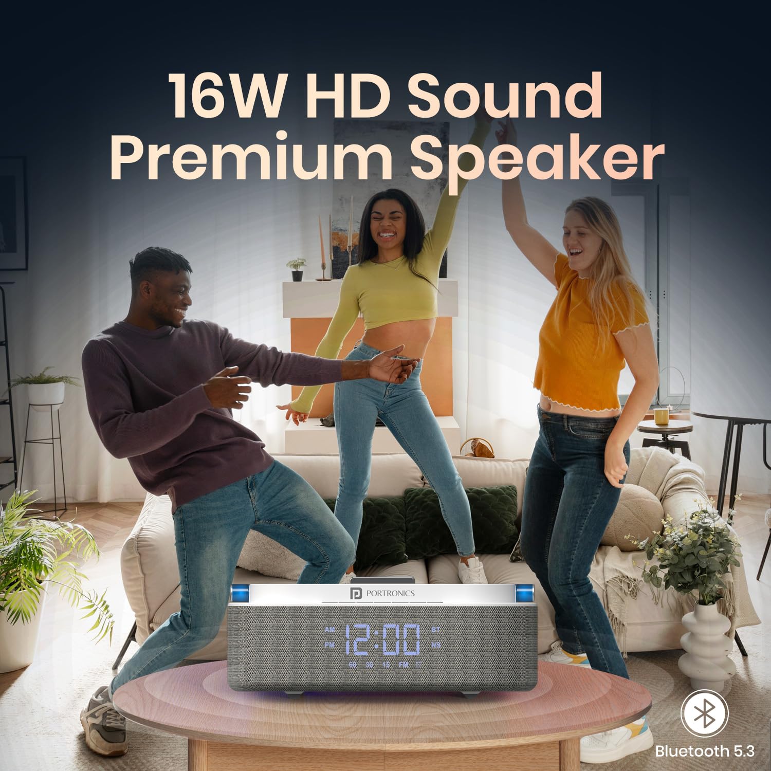 Portronics String 16W HD Sound Bluetooth Speaker with 15W Wireless Charging