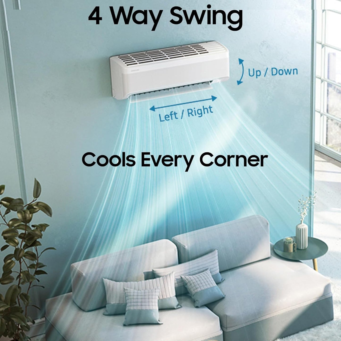 Samsung 1.5 Ton 3 Star Bespoke AI WindFree Inverter Smart Split AC (AR60H18D1XW)