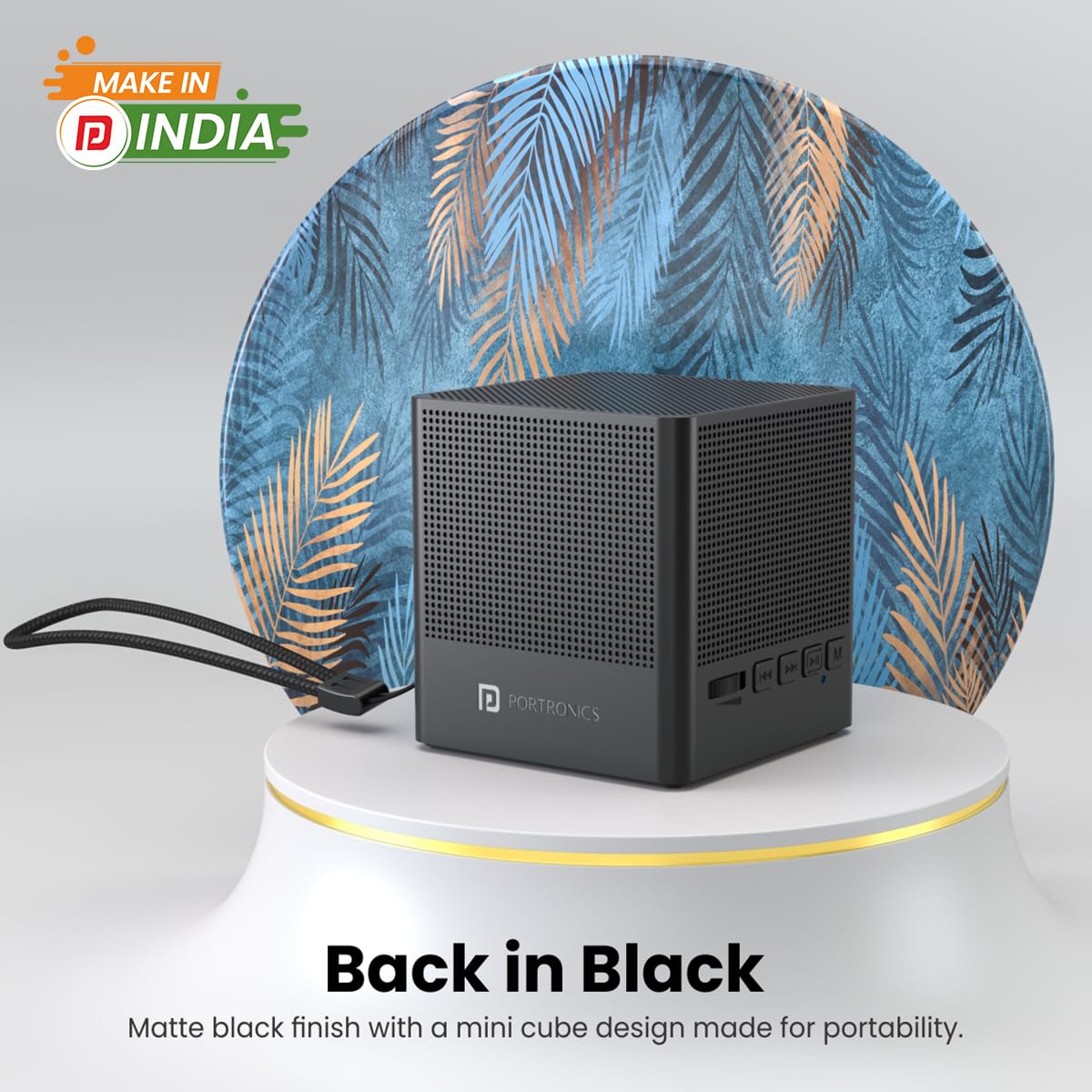 Portronics Bounce 2 5W Portable Bluetooth Speaker , Black