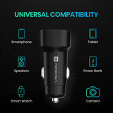 Portronics 80W Dual Output Fast Car Charger with Type-C PD & USB, LED Indicator -black