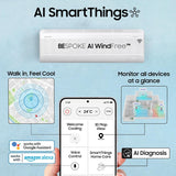Samsung 1.5 Ton 3 Star Bespoke AI WindFree Inverter Smart Split AC (AR60H19D13W)