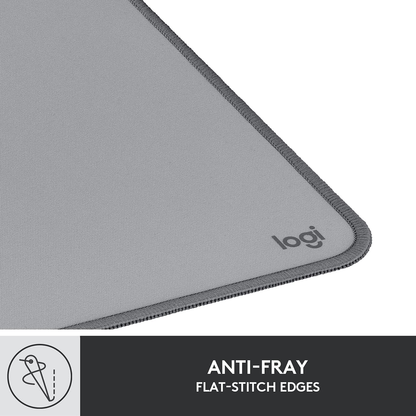Logitech Desk Mat - Studio Series, Multifunctional Large Desk Pad, Mid Grey