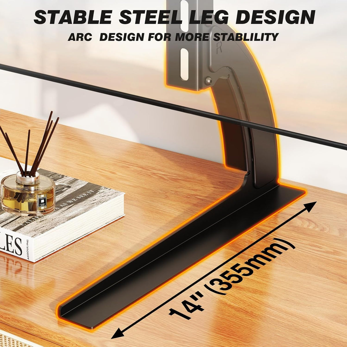 Universal Pedestal Table Top TV Stand Bracket Riser Base Replacement with Height Adjustable for 27 to 65 Inch LCD LED OLED QLED TVs Black