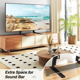 Universal Pedestal Table Top TV Stand Bracket Riser Base Replacement with Height Adjustable for 27 to 65 Inch LCD LED OLED QLED TVs Black