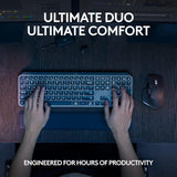 Logitech MX Keys S Combo - Performance Wireless Keyboard and Mouse with Palm Rest