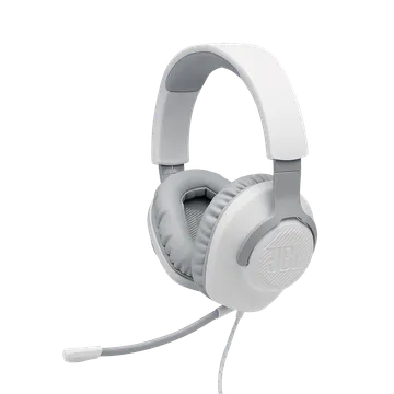 JBL Quantum 100 JBLQUANTUM100WHT Over-Ear Wired Gaming Headphone with Mic, White)
