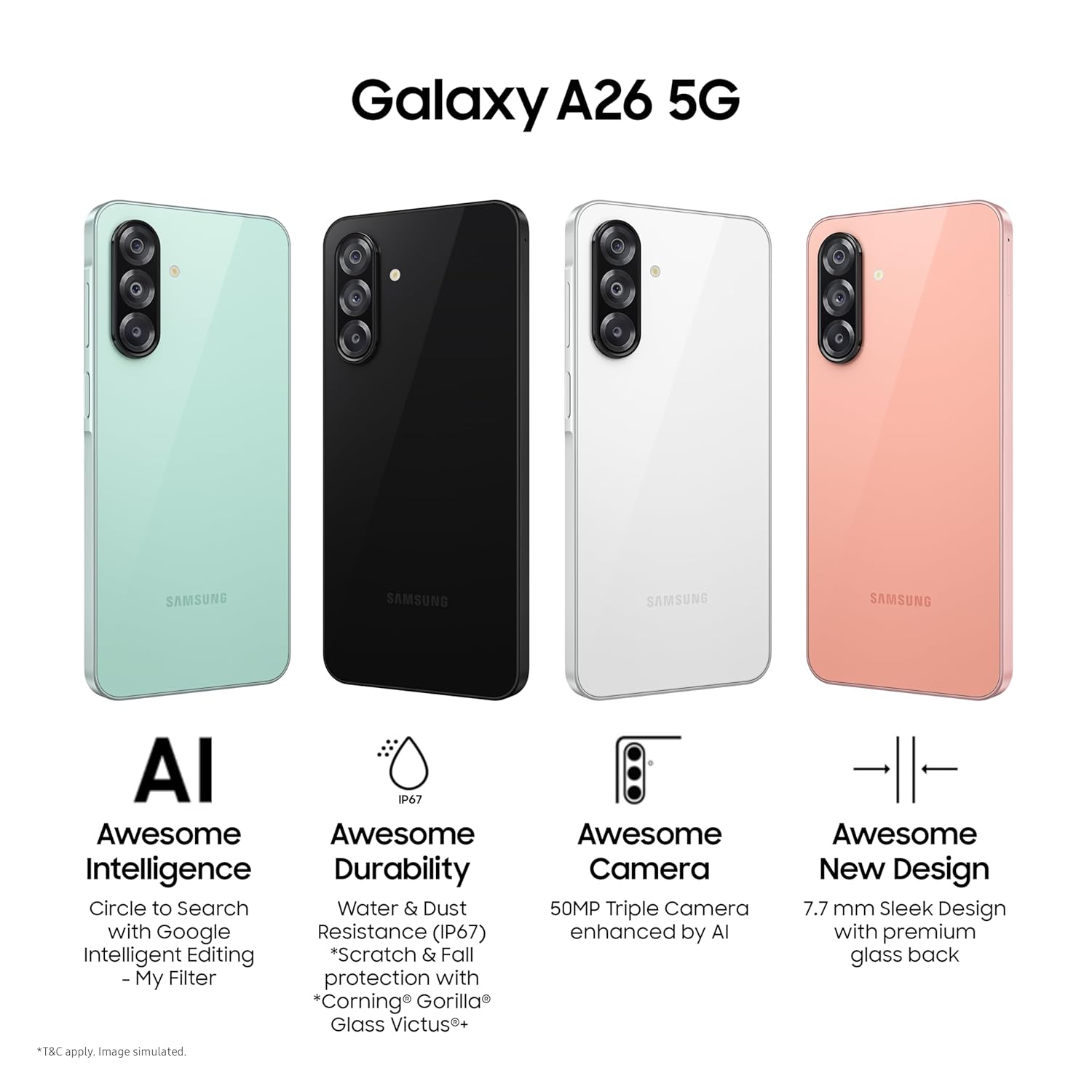 Samsung Galaxy A26 5G (6/128GB)-Awesome white