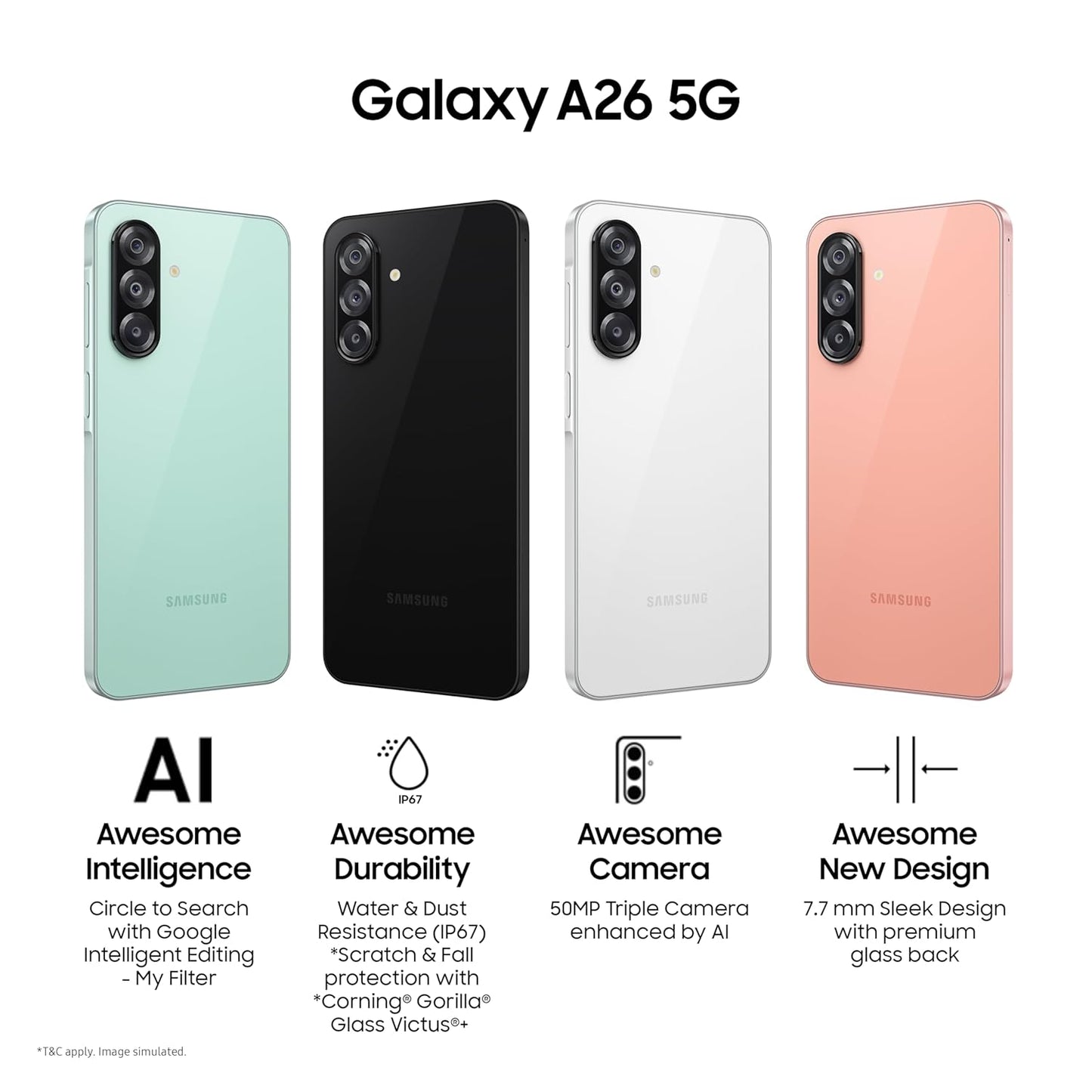 Samsung Galaxy A26 5G (8/128GB)-Awesome white