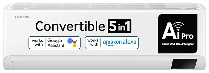 Samsung 1.5 Ton 3 Star Wi-fi Enabled, Inverter Split AC Copper, Convertible 5-in-1 Cooling Mode (AR18CY3YAWK) White