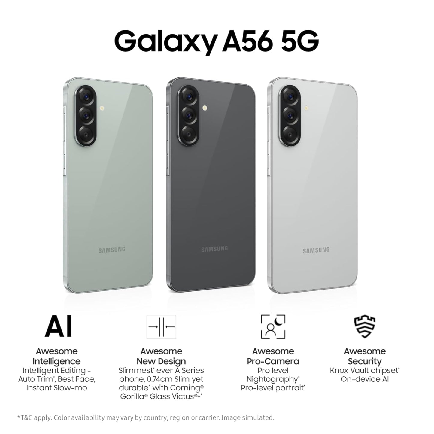 Samsung A56 5G (12/256GB)-Awesome Light Gray