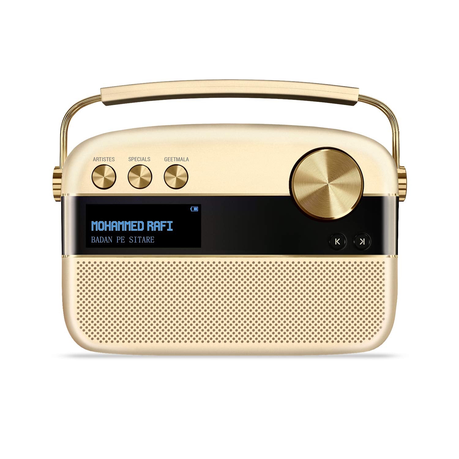 Saregama Carvaan Hindi Portable Music Player with 5000 Preloaded songs-Champagne Gold