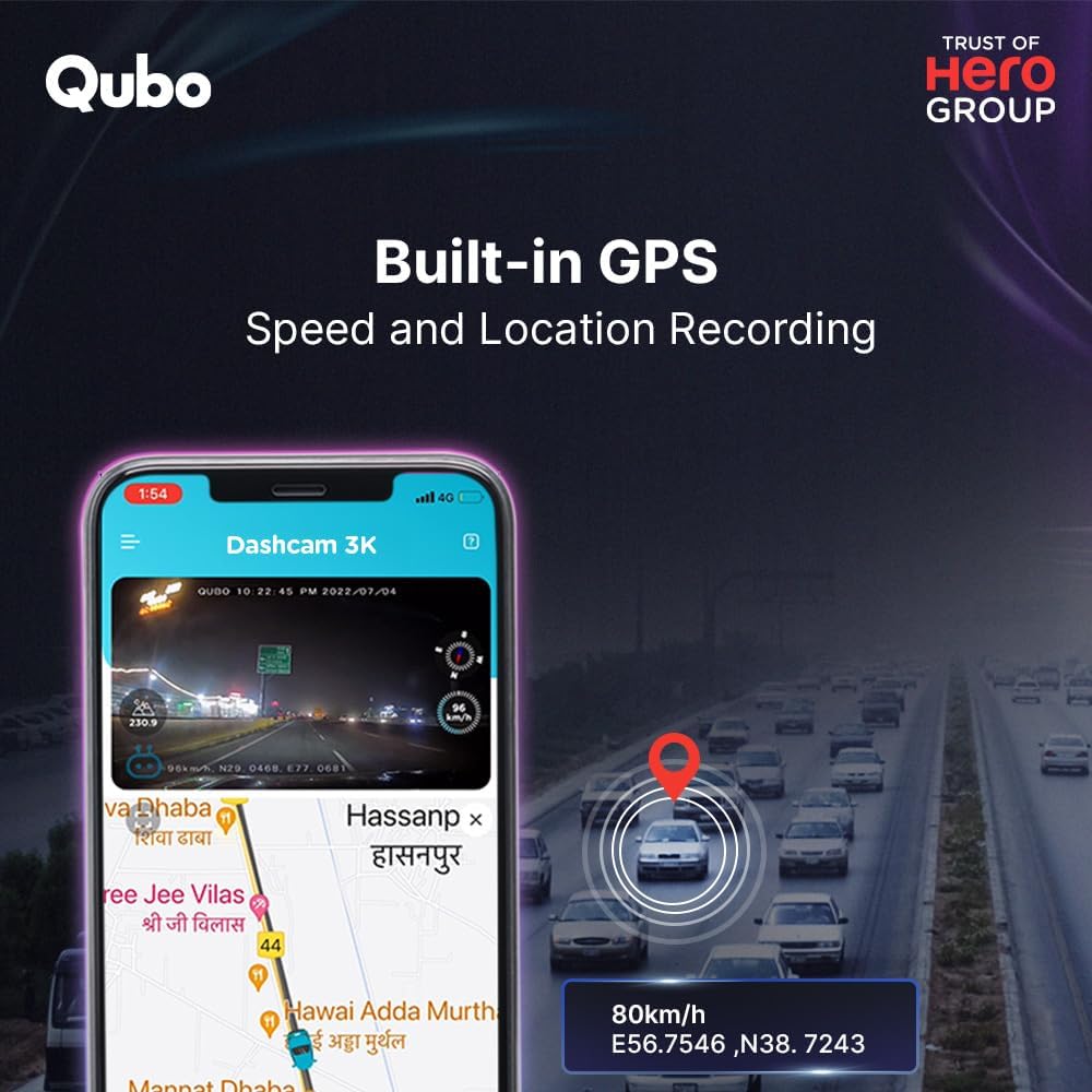 Qubo Car Dash Cam 3k (Front+Rear)