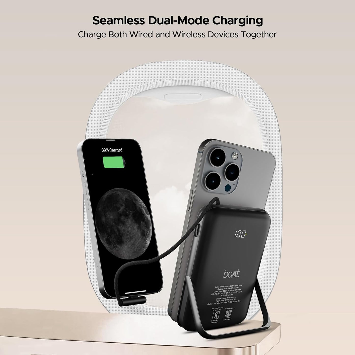 Boat Energyshroom PB330 10000 mAh Magnetic Wireless Power Bank
