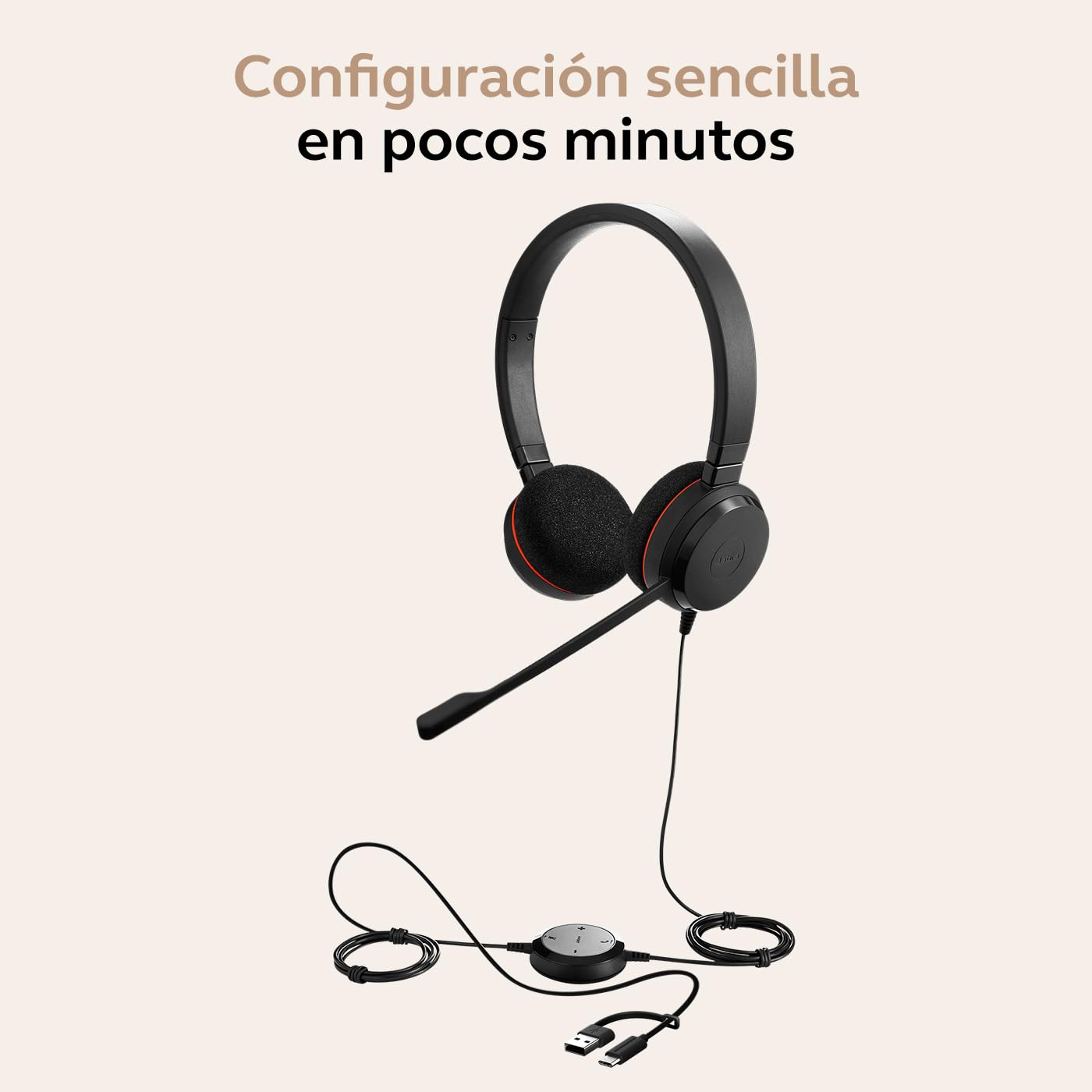 Jabra Evolve 20 Stereo Headset with noice canceling mic USB-C/A