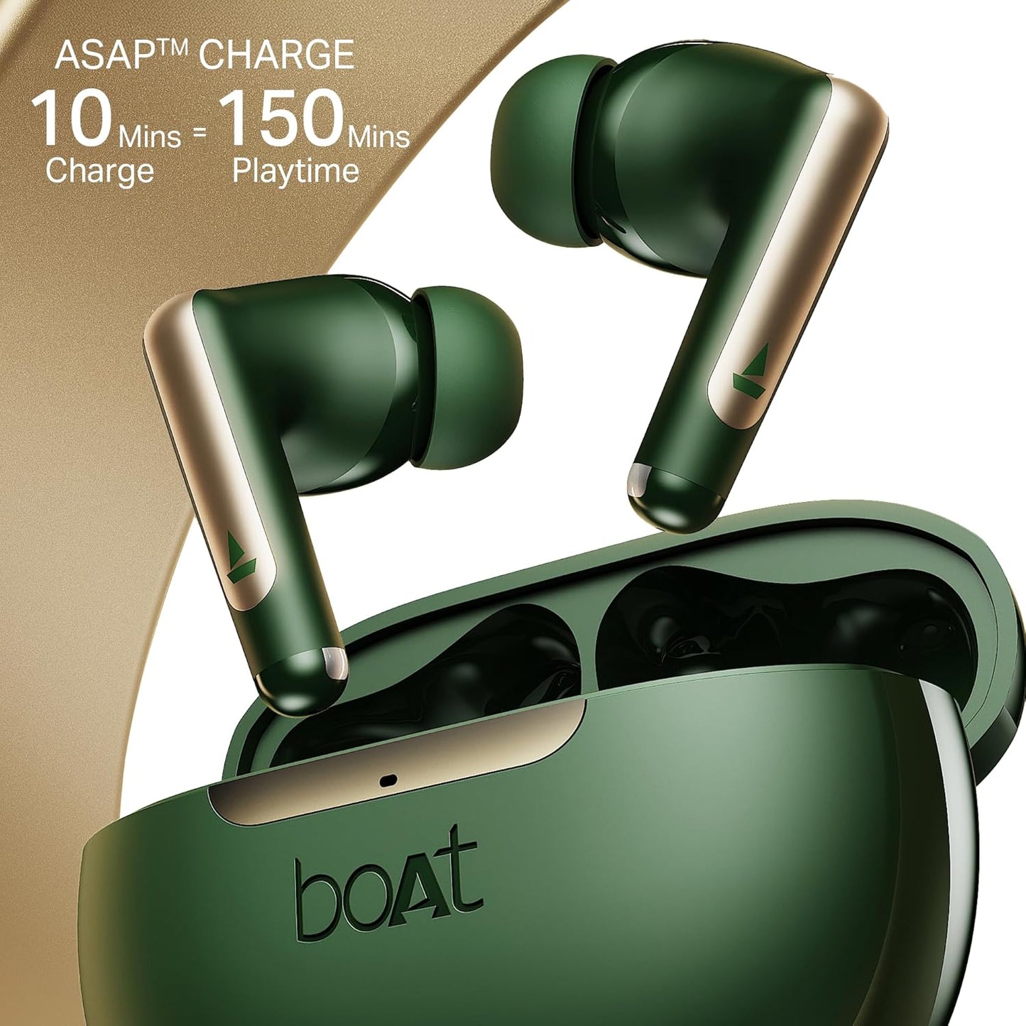 Boat Airdopes 141 Elite ANC Wireless Earphones with mic (Green)