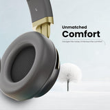 HAMMER Bash 2.0 Over The Ear Wireless Bluetooth Headphones with Mic-(Grey)