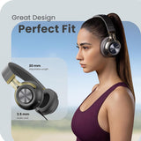 HAMMER Bash 2.0 Over The Ear Wireless Bluetooth Headphones with Mic-(Grey)