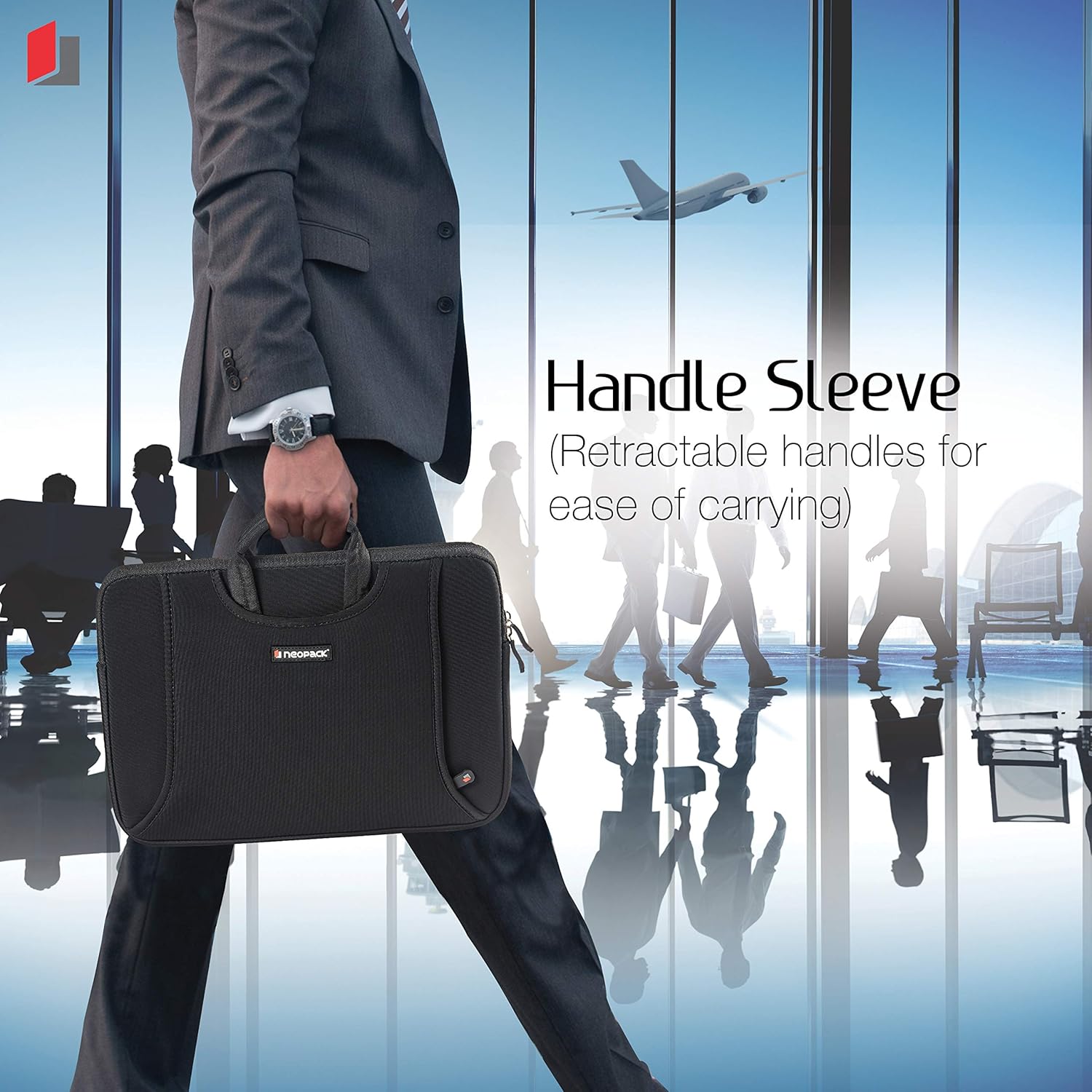 Neopack Handle Sleeve/Slim Bag for All 13 Inch Laptops/MacBook Pro & Air 13.3 inch - Black