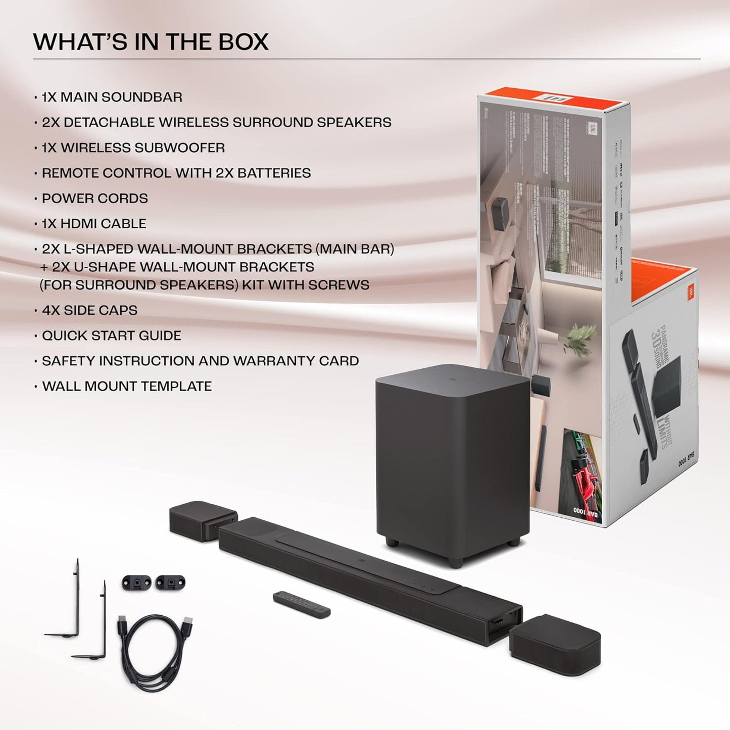 JBL Bar 1000 Pro, 11.1 (7.1.4) Channel Soundbar