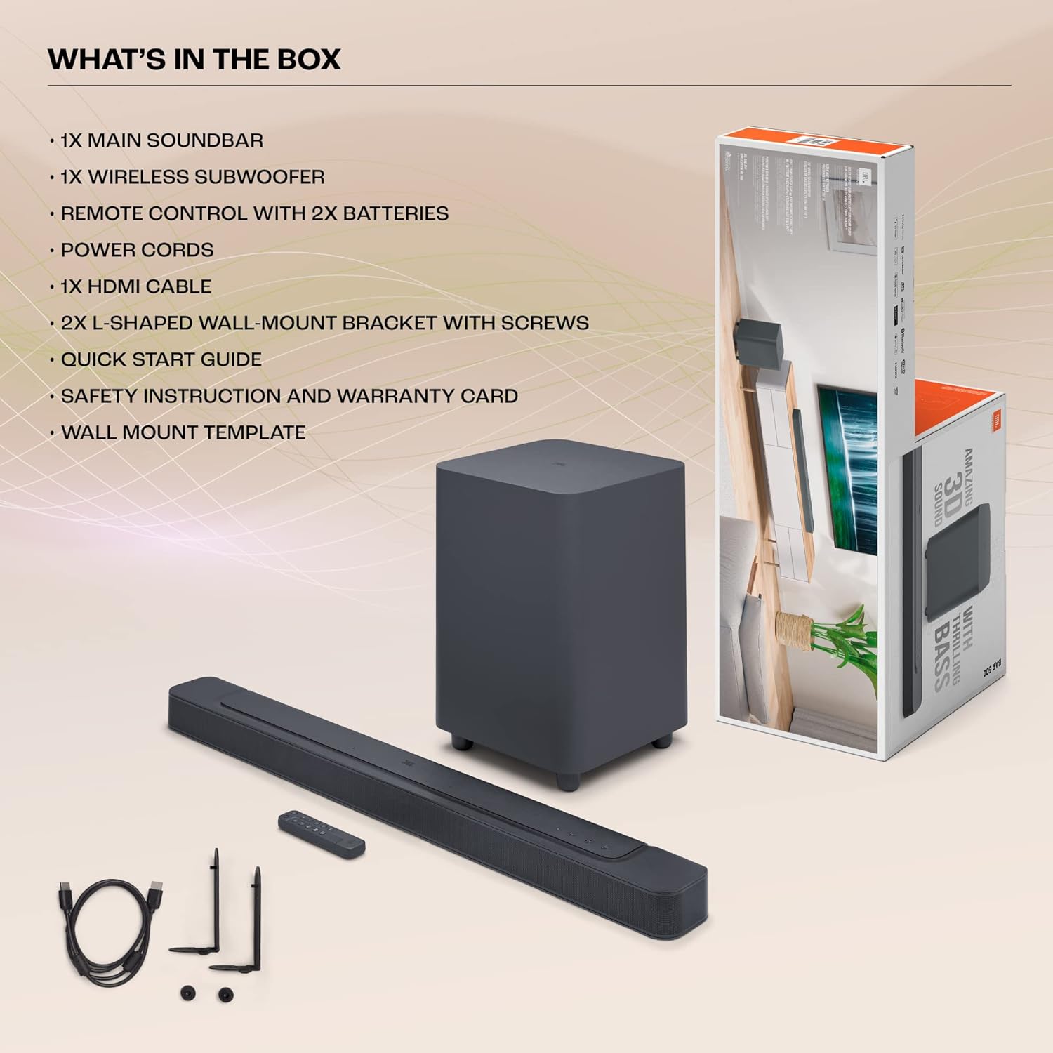 JBL Bar 500 Pro Dolby Atmos® Soundbar with Wireless Subwoofer, 5.1 Channel