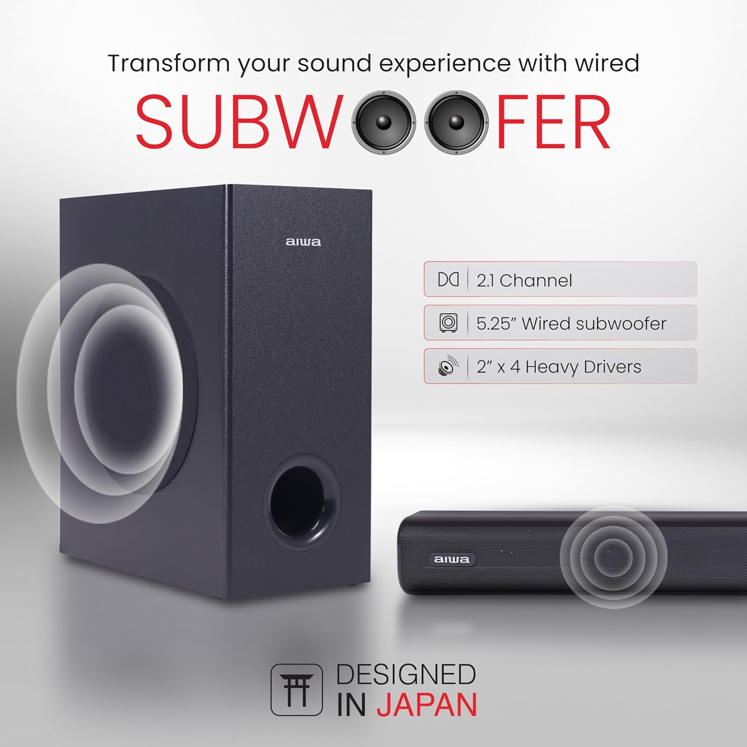 Aiwa Soundbar with Bluetooth-SSB180 (Black)