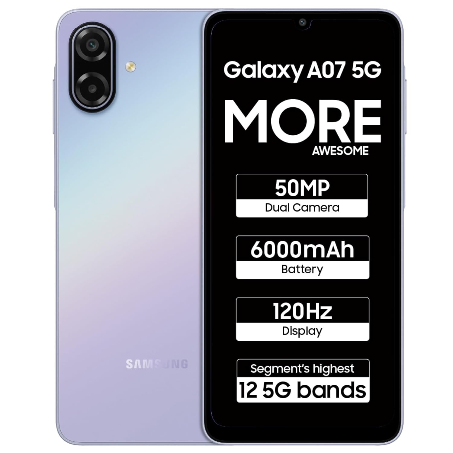 Samsung Galaxy A07 5G (4GB/128GB Storage)-Light Violet