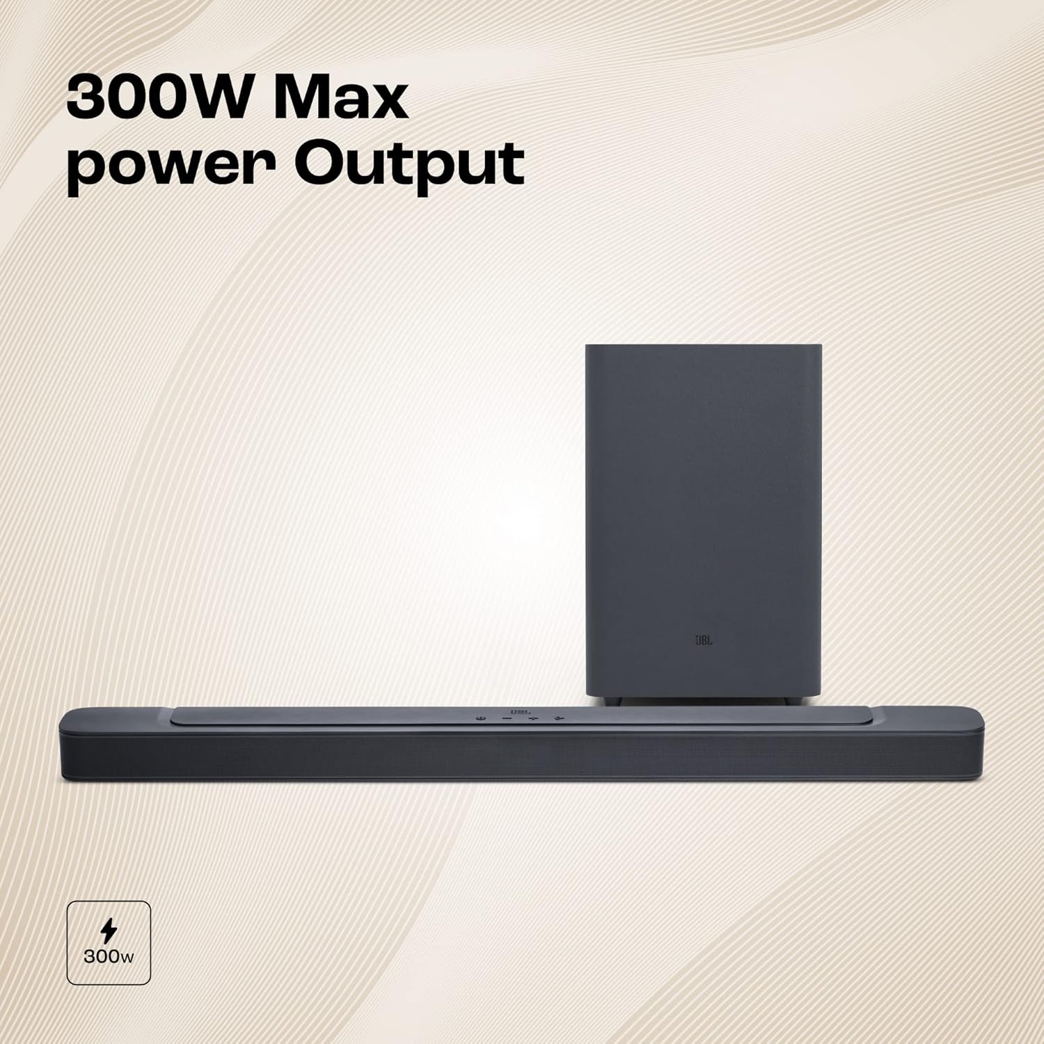 JBL Bar 2.1 Deep Bass (MK2), Soundbar with 6.5” Down-Firing Wireless Subwoofer, 2.1 Channel