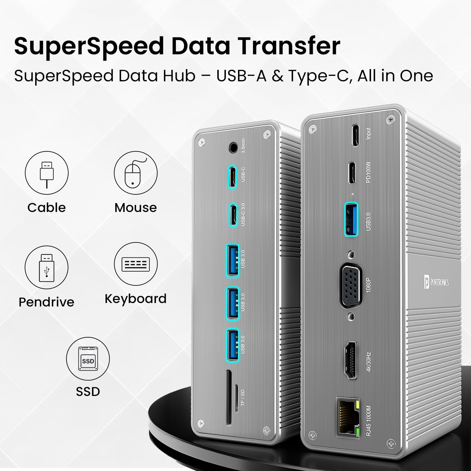 Portronics Mport Vault 13-in-1 USB-C Metal Docking Station
