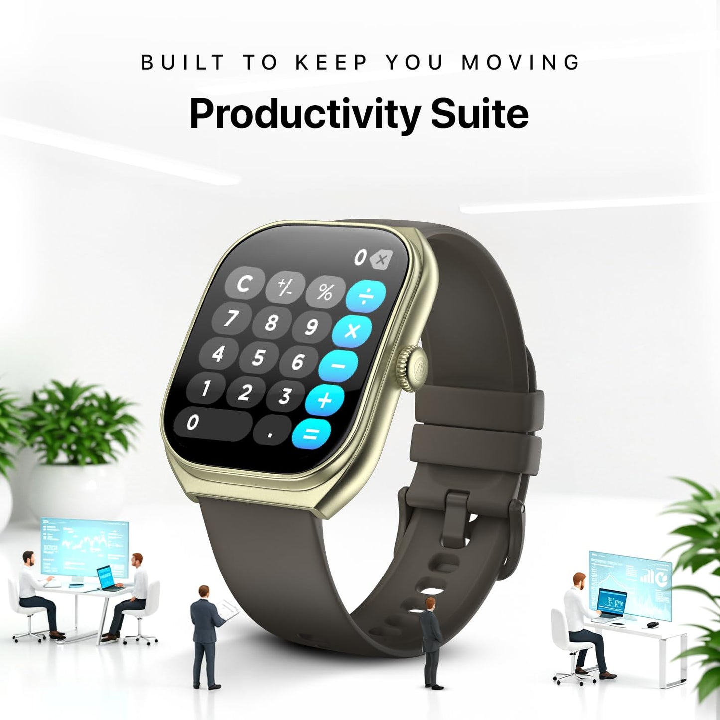 Noise Icon Arc Immersive Curved Display Smart watch -Nickel Brown