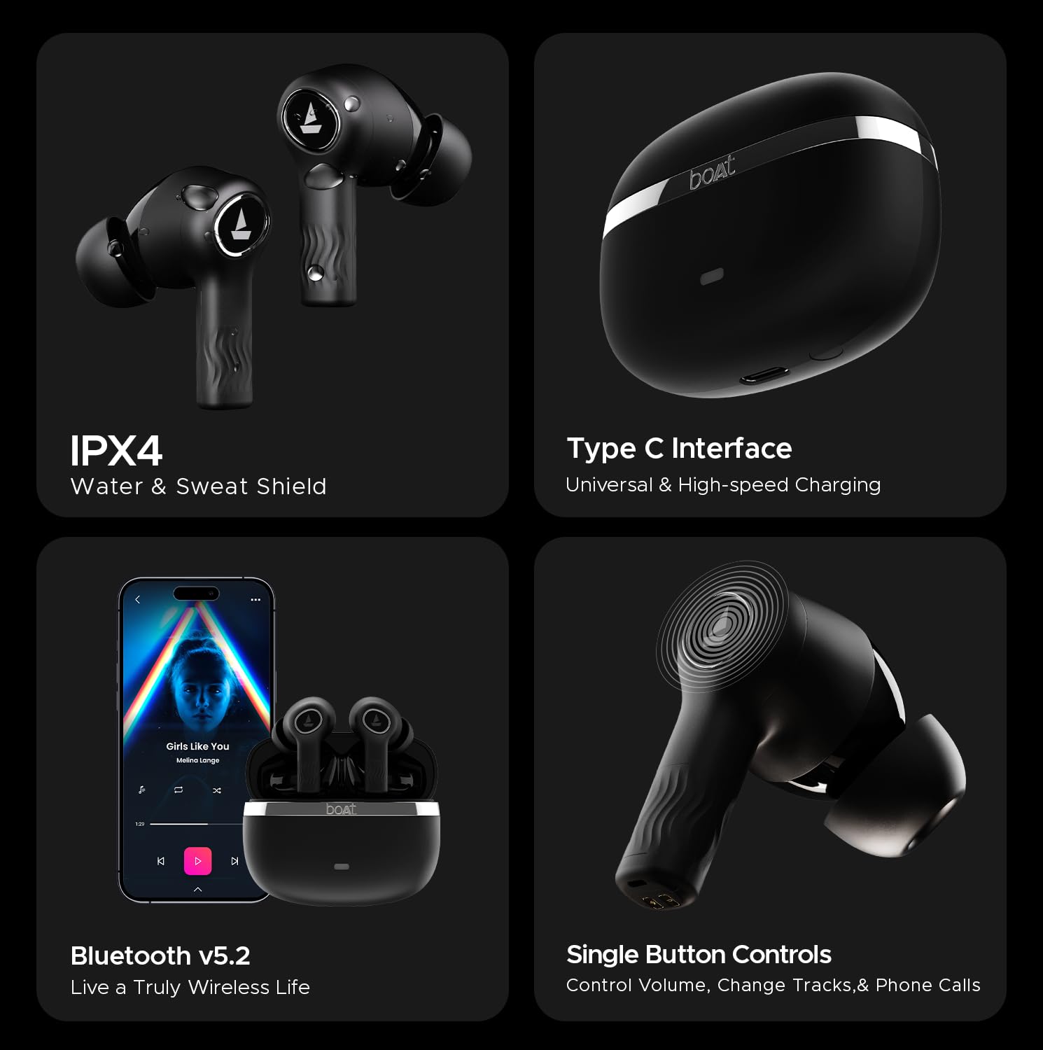 Boat Nirvana Ion Truly Wireless Buds (black)