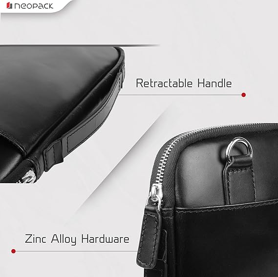 Neopack 14.2-inch Nova Sling Sleeve Genuine Leather Laptop Bag