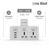 One Beat Cordless Extension Board with 3 USB Socket (OB-2023-U)