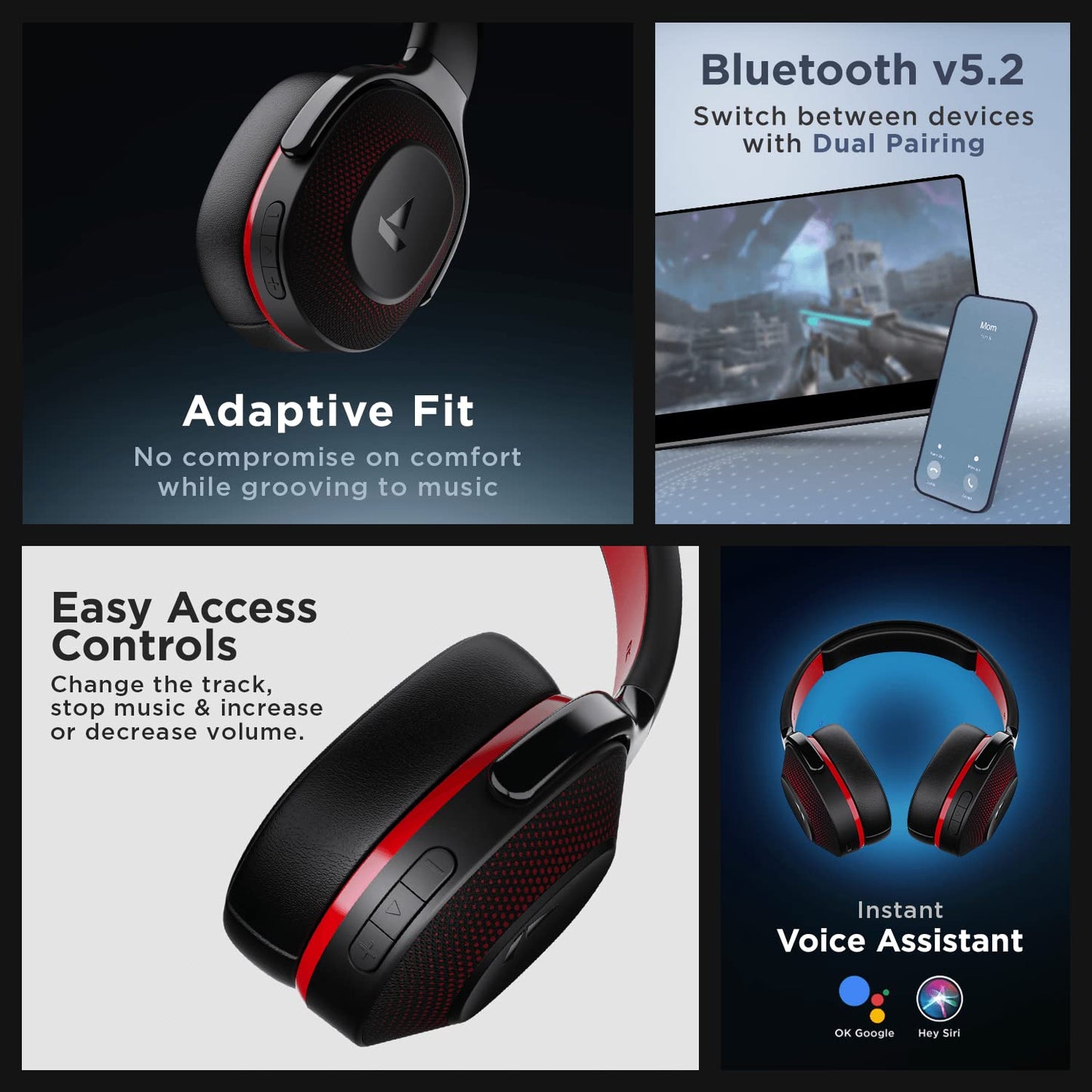 Boat Rockerz 425 Bluetooth Wireless Over Ear Headphones