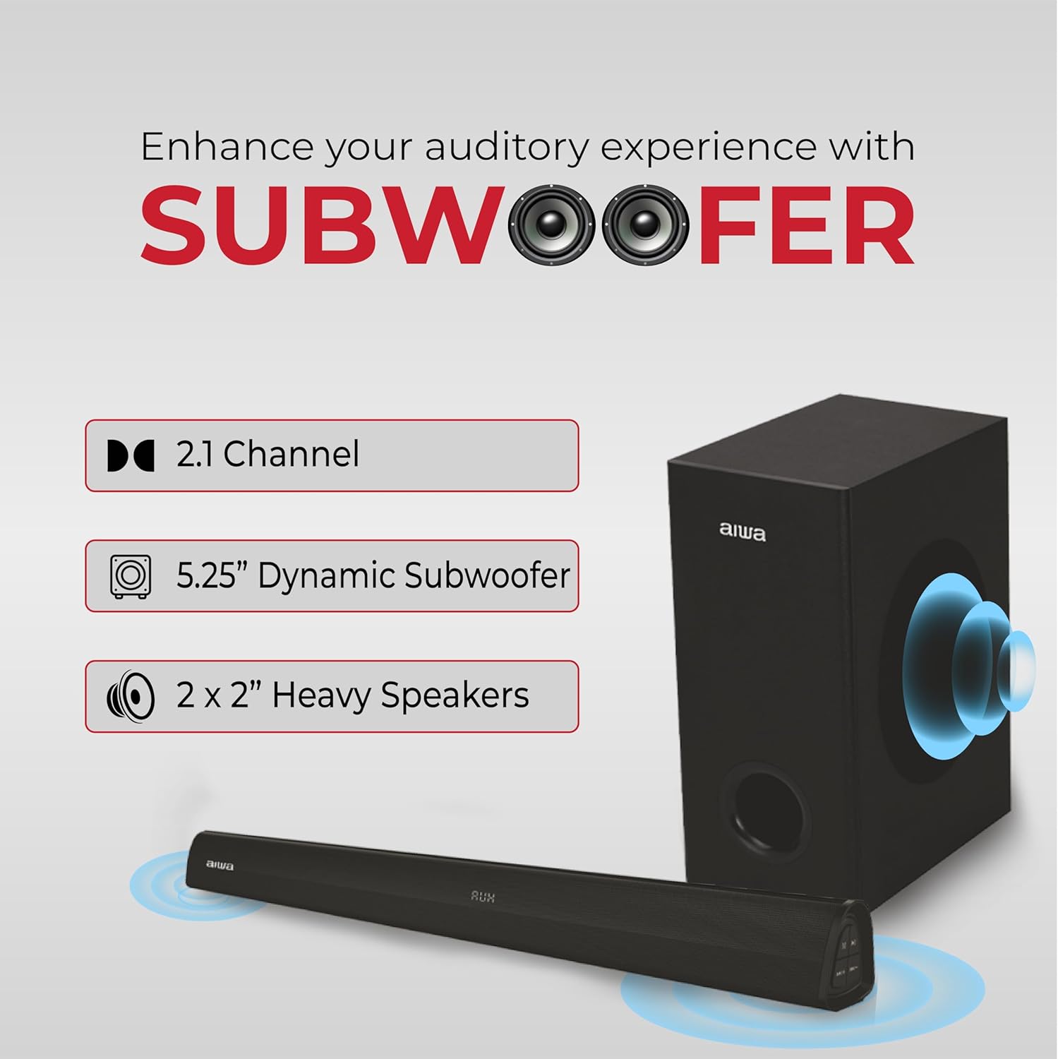 Aiwa Soundbar with Bluetooth -SB120 (Black)
