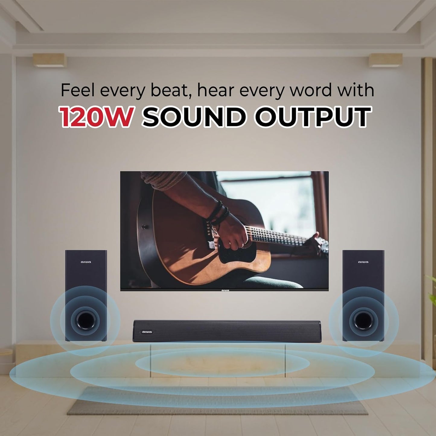 Aiwa Soundbar with Bluetooth -SB120 (Black)