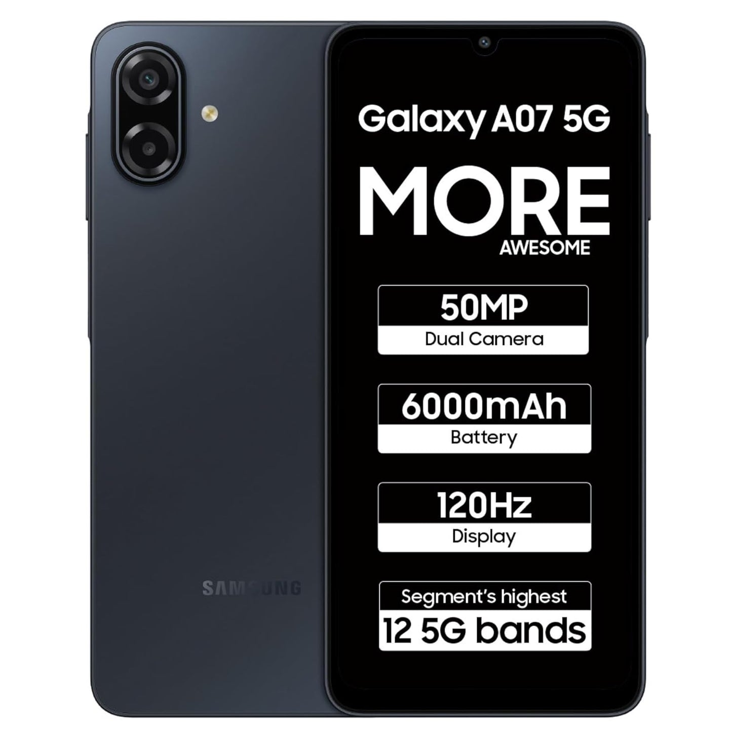 Samsung Galaxy A07 5G (6GB/128GB Storage)-black