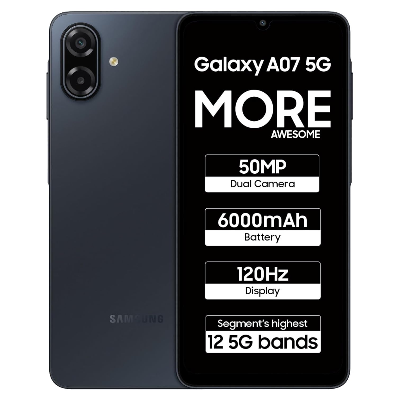 Samsung Galaxy A07 5G (6GB/128GB Storage)-black
