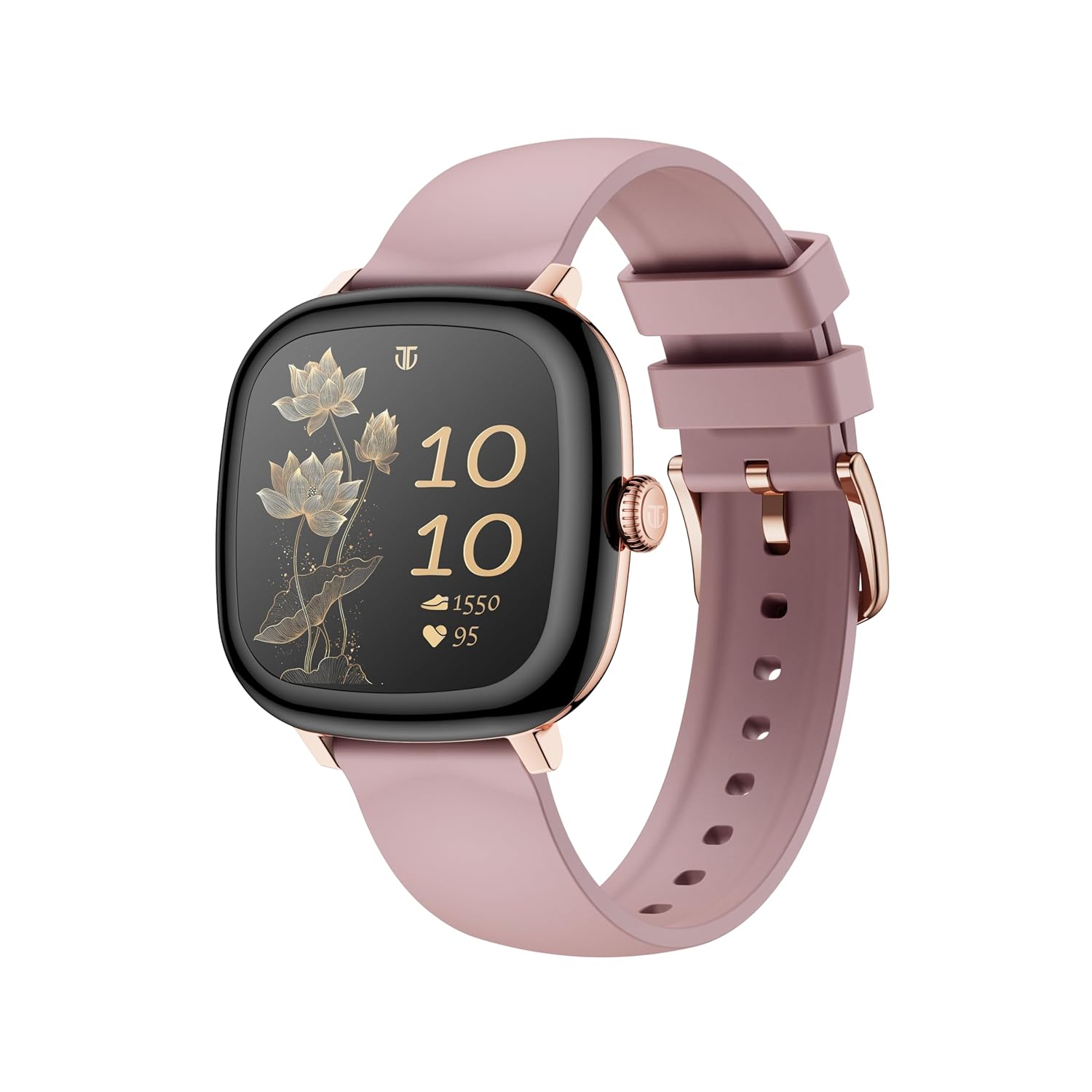 Titan AiRA Metal Case Square Display Smart Watch with -Silicone Strap