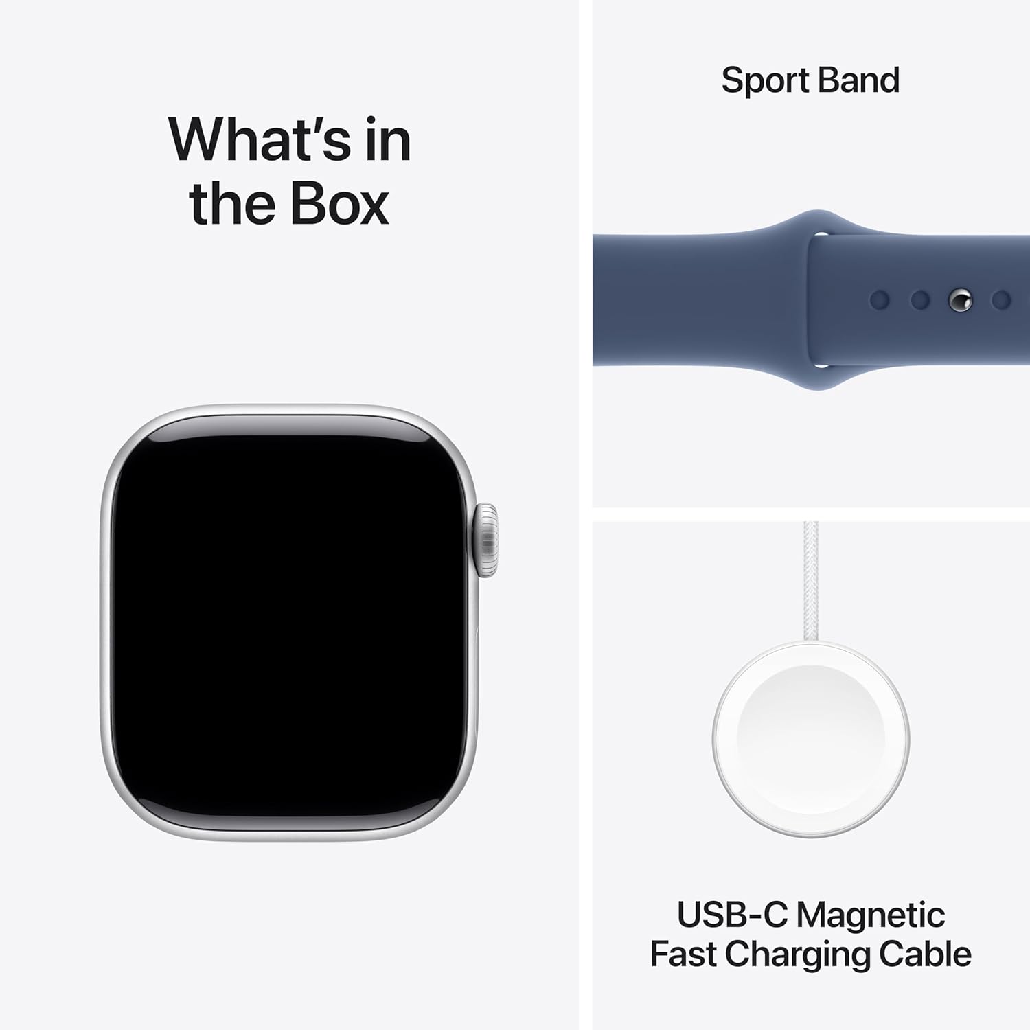 Apple Watch Series 10 [GPS 46 mm] Smartwatch with Silver Aluminium Case with Denim Sport Band