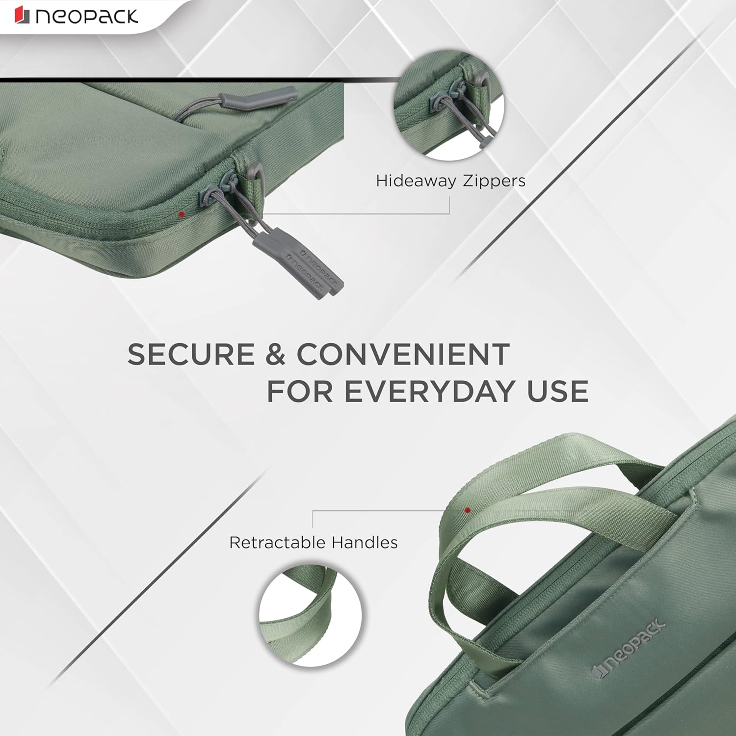 Neopack Sling Sleeve Slim Laptop Bag- (Green)