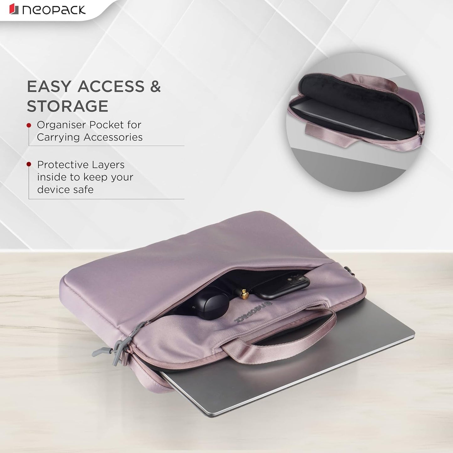 Neopack Sling Sleeve Slim Laptop Bag-PINK
