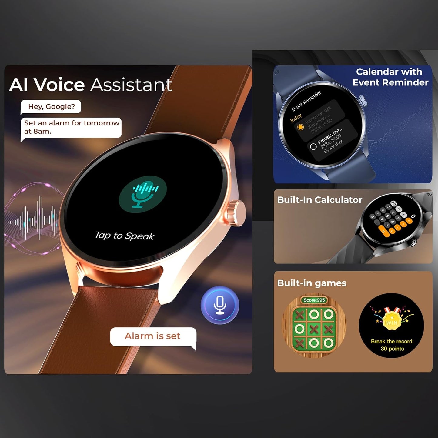Titan Crest Smart Watch with BT Calling